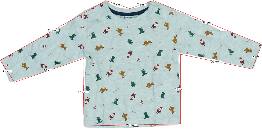 Szürke DopoDopo Hosszú ujjú felső EU 80 / UK 9-12 hónap / US 12 hónap