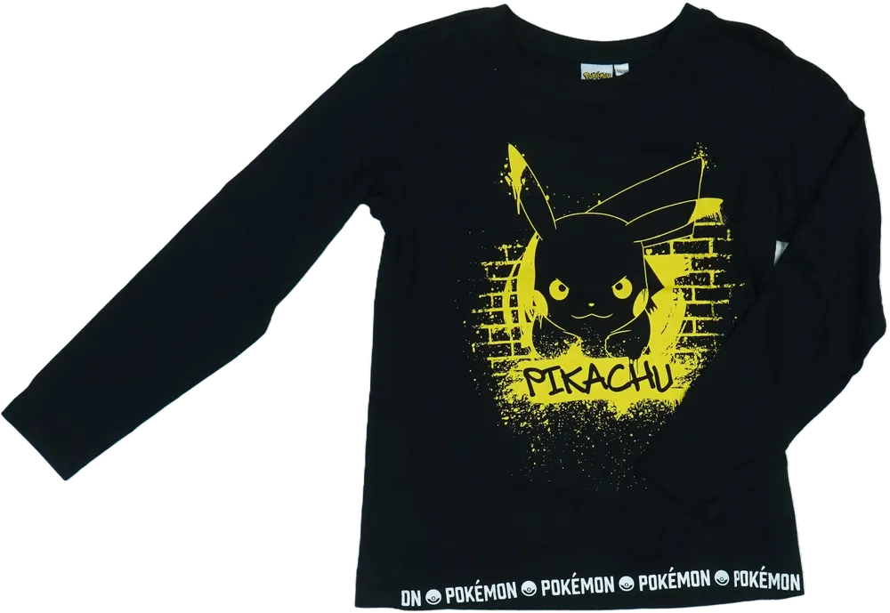 Fekete Pokémon Hosszú ujjú felső EU 140 / UK 10 év / US 10 év/L