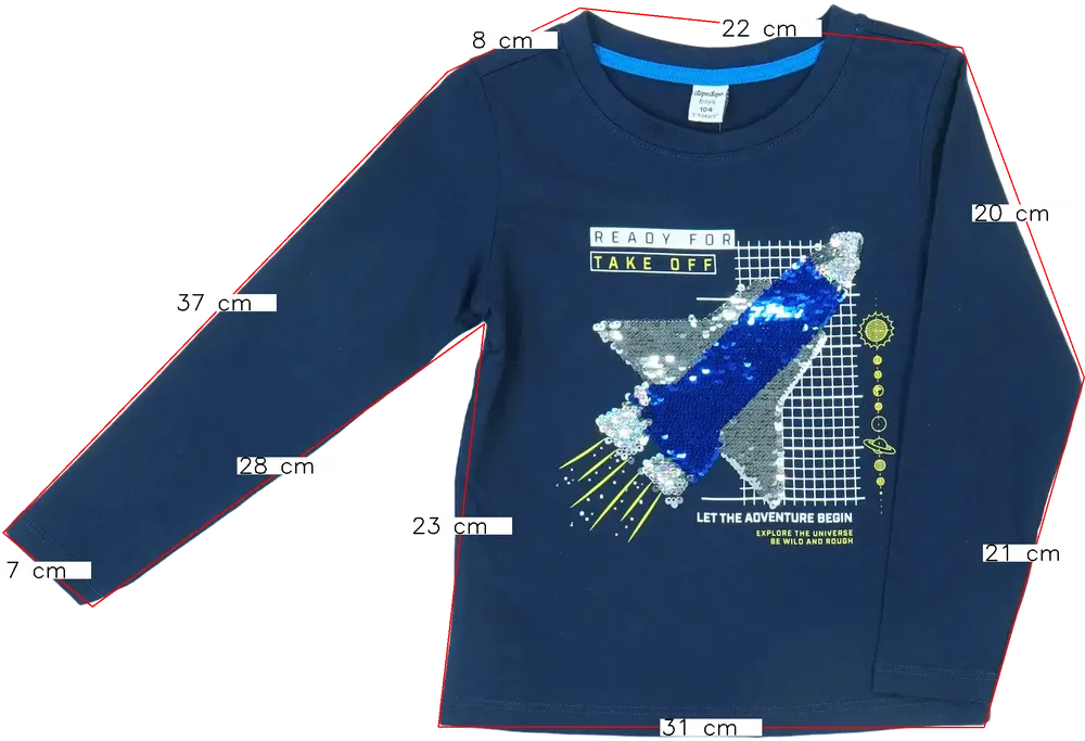 Kék DopoDopo Hosszú ujjú felső EU 104 / UK 4 év / US 4T/XS