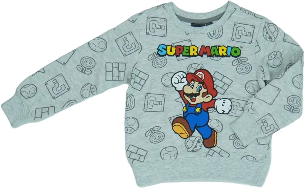 Szürke Super Mario Pulóver EU 98 / UK 3 év / US 3T
