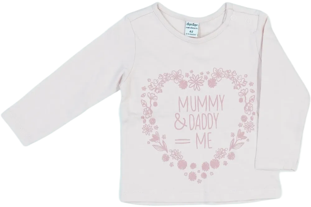 Rózsaszín DopoDopo Hosszú ujjú felső EU 62 / UK 0-3 hónap / US 0-3 hónap