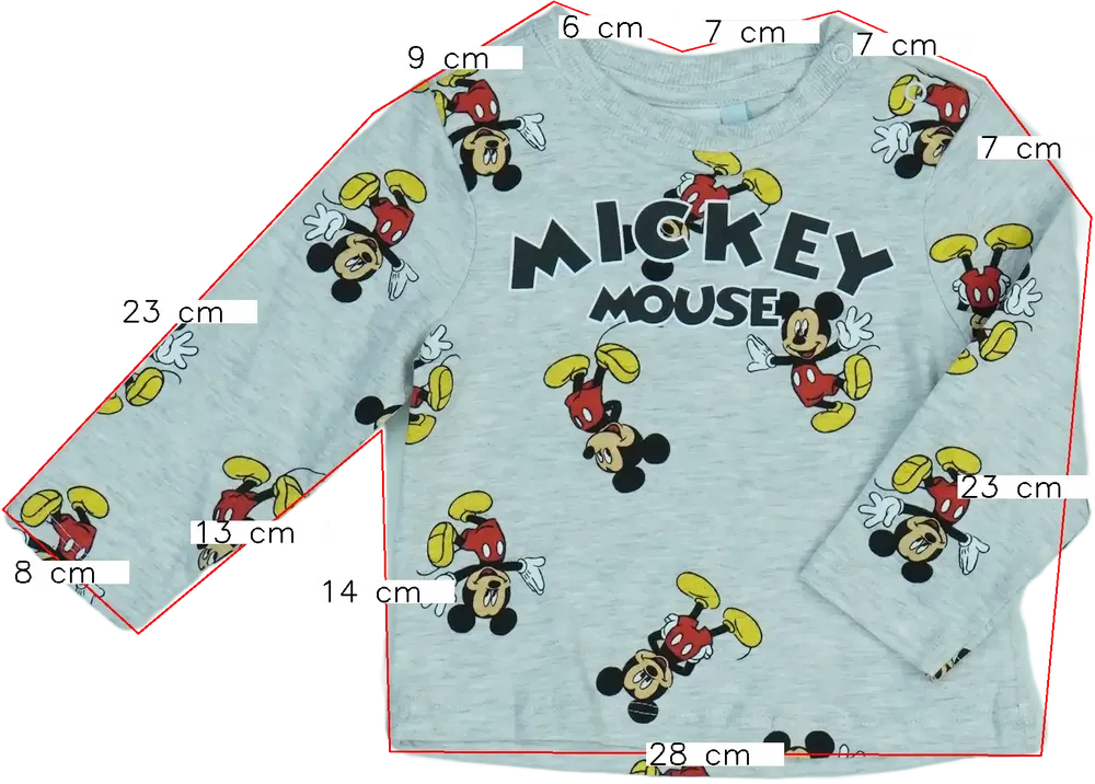 Szürke Disney Hosszú ujjú felső EU 80 / UK 9-12 hónap / US 12 hónap