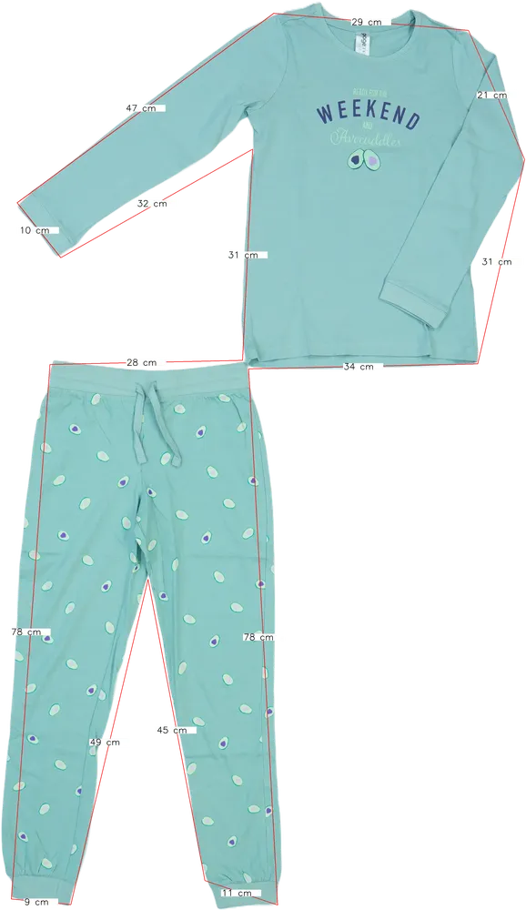 Zöld PageOne Young Pizsama EU 140 / UK 10 év / US 10 év/L