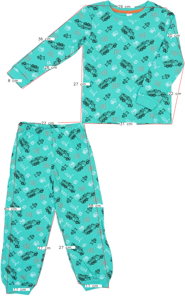 Zöld Dopodopo Pizsama EU 104 / UK 4 év / US 4T/XS