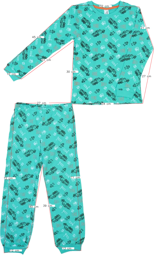 Zöld Dopodopo Pizsama EU 128 / UK 8 év / US 8 év/M