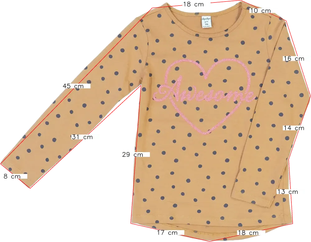 Barna DopoDopo Hosszú ujjú felső EU 116 / UK 6 év / US 6 év/S