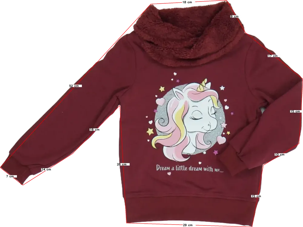 Bordó DopoDopo Pulóver EU 128 / UK 8 év / US 8 év/M