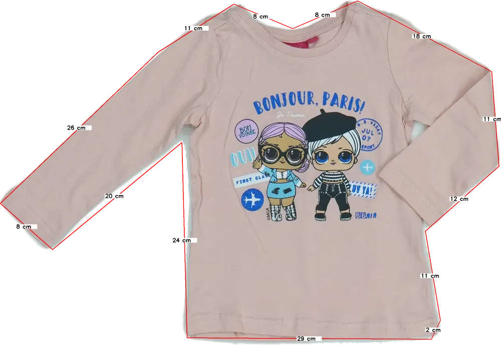 Rózsaszín LOL Hosszú ujjú felső EU 98 / UK 3 év / US 3T