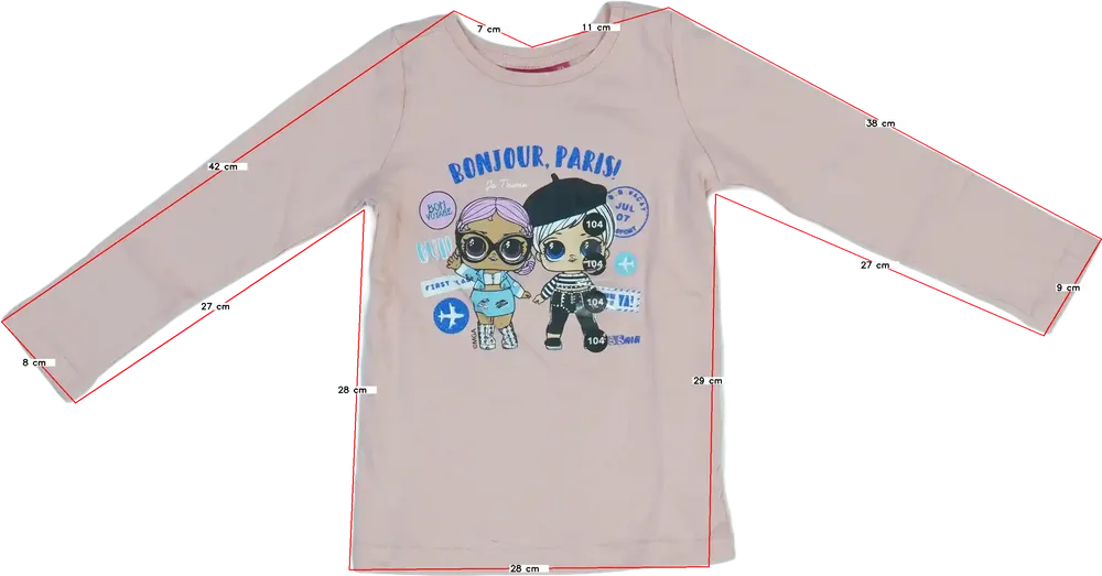 Rózsaszín LOL Hosszú ujjú felső EU 104 / UK 4 év / US 4T/XS