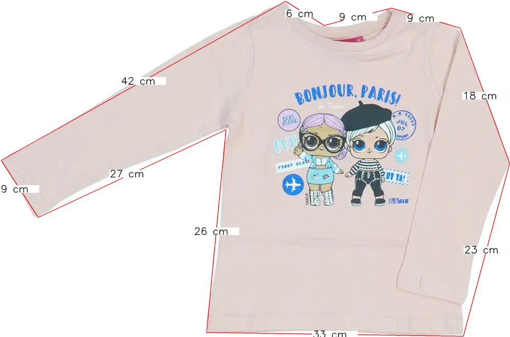 Rózsaszín LOL Hosszú ujjú felső EU 110 / UK 5 év / US 5 év/XS