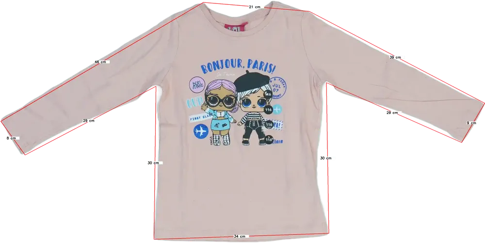 Rózsaszín LOL Hosszú ujjú felső EU 116 / UK 6 év / US 6 év/S