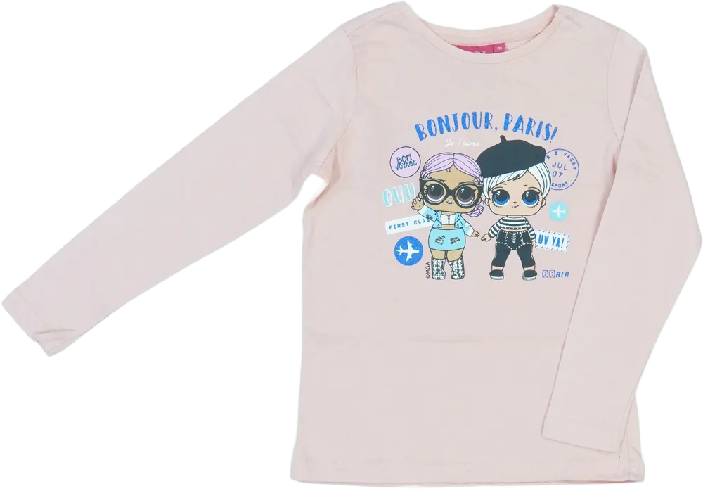 Rózsaszín LOL Hosszú ujjú felső EU 128 / UK 8 év / US 8 év/M