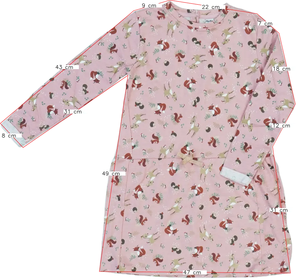 Rózsaszín DopoDopo Ruha EU 128 / UK 8 év / US 8 év/M