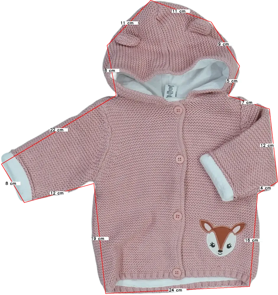 Rózsaszín DopoDopo Kötött pulcsi EU 68 / UK 3-6 hónap / US 3-6 hónap