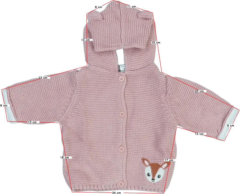 Rózsaszín DopoDopo Kötött pulcsi EU 74 / UK 6-9 hónap / US 6-9 hónap