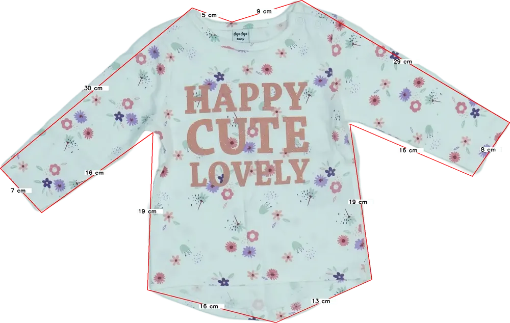 Fehér DopoDopo Hosszú ujjú felső EU 74 / UK 6-9 hónap / US 6-9 hónap