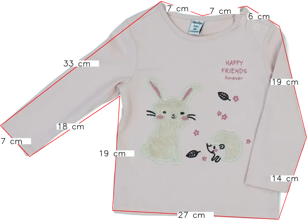 Rózsaszín DopoDopo Hosszú ujjú felső EU 80 / UK 9-12 hónap / US 12 hónap