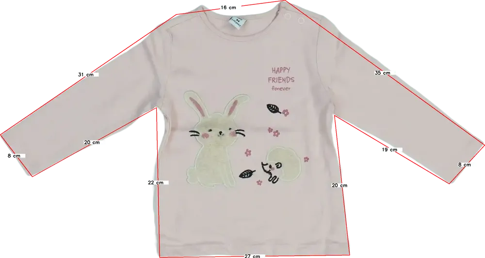 Rózsaszín DopoDopo Hosszú ujjú felső EU 86 / UK 12-18 hónap / US 18 hónap