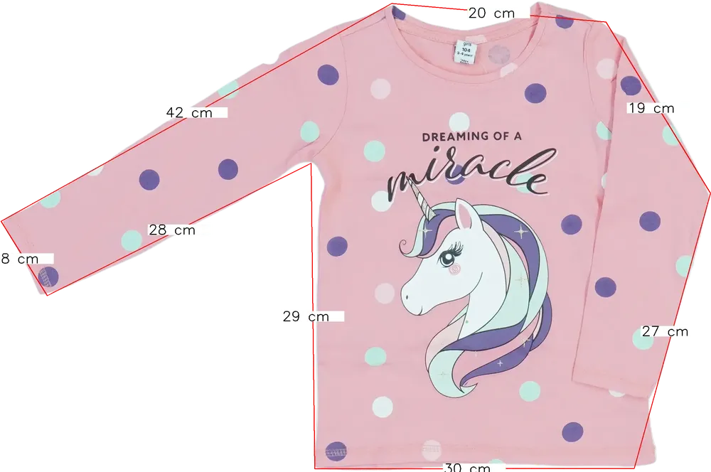 Rózsaszín DopoDopo Hosszú ujjú felső EU 104 / UK 4 év / US 4T/XS