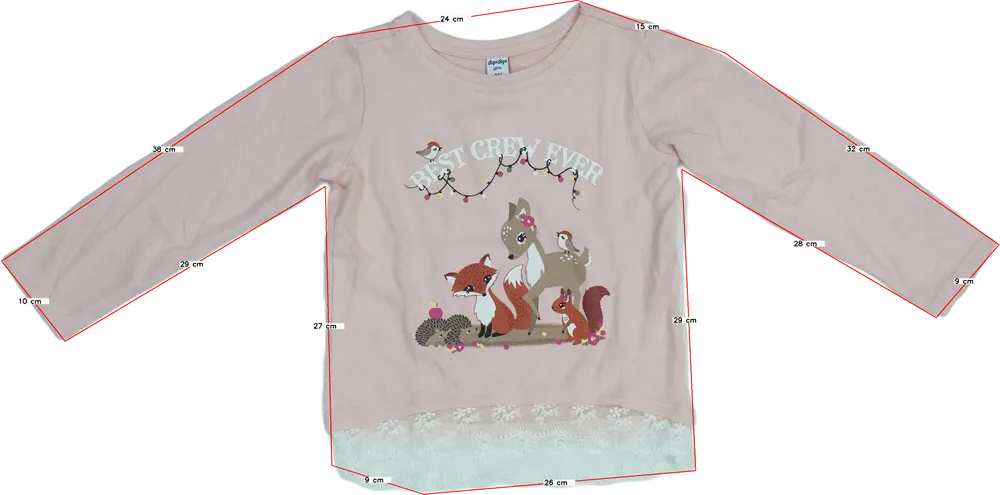 Rózsaszín DopoDopo Hosszú ujjú felső EU 116 / UK 6 év / US 6 év/S