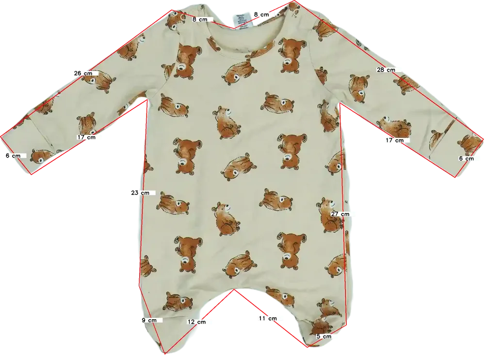 Barna DopoDopo Hosszú ujjú rugdalózó EU 50 / UK Újszülött / US Újszülött