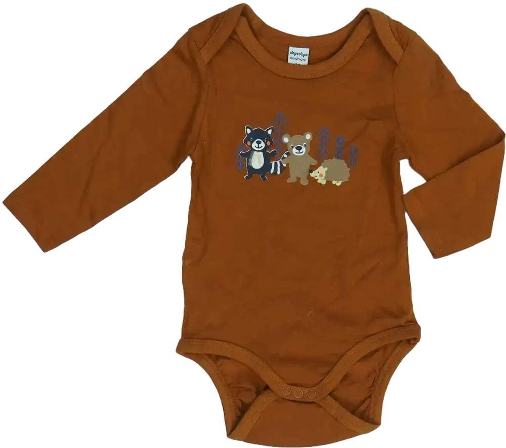 Barna DopoDopo Hosszú ujjú body EU 74 / UK 6-9 hónap / US 6-9 hónap