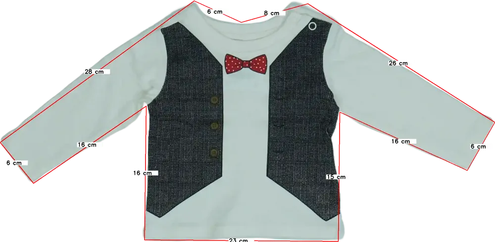 Fehér DopoDopo Hosszú ujjú felső EU 74 / UK 6-9 hónap / US 6-9 hónap