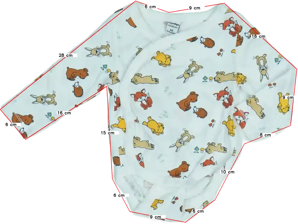 Fehér DopoDopo Hosszú ujjú body EU 62 / UK 0-3 hónap / US 0-3 hónap