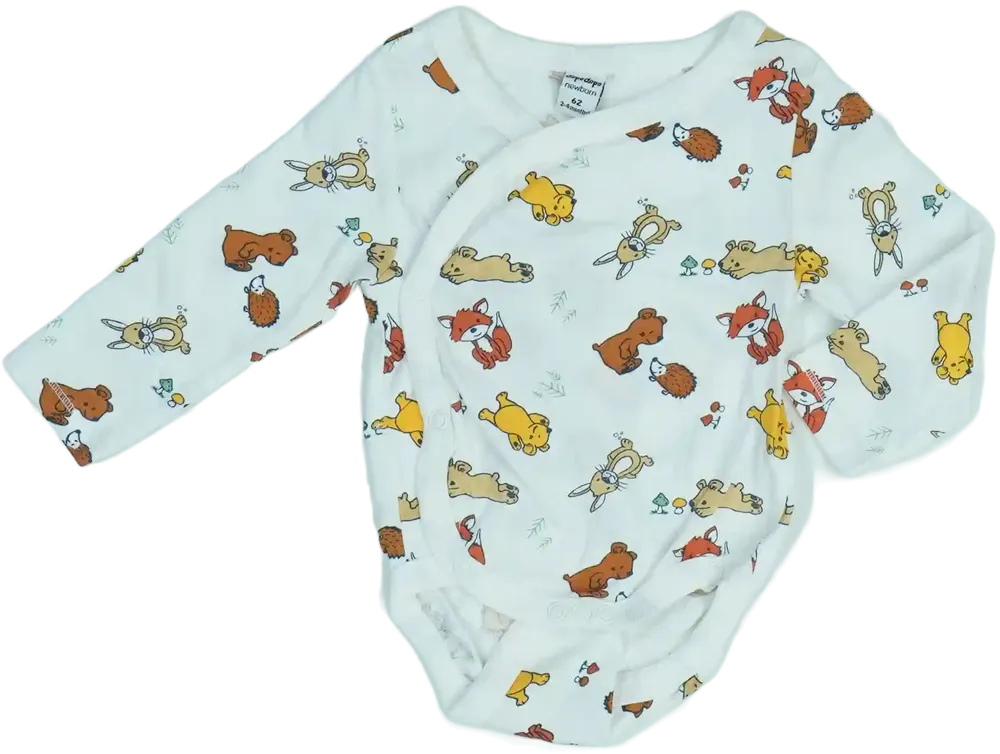 Fehér DopoDopo Hosszú ujjú body EU 62 / UK 0-3 hónap / US 0-3 hónap