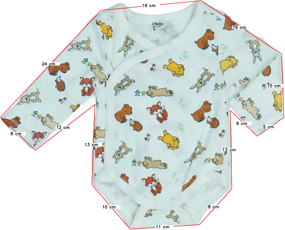 Fehér DopoDopo Hosszú ujjú body EU 68 / UK 3-6 hónap / US 3-6 hónap