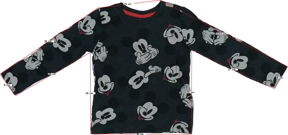 Szürke Disney Hosszú ujjú felső EU 98 / UK 3 év / US 3T