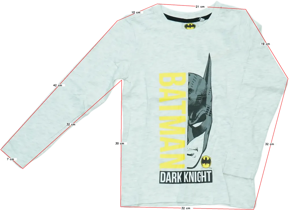 Szürke Batman Hosszú ujjú felső EU 116 / UK 6 év / US 6 év/S