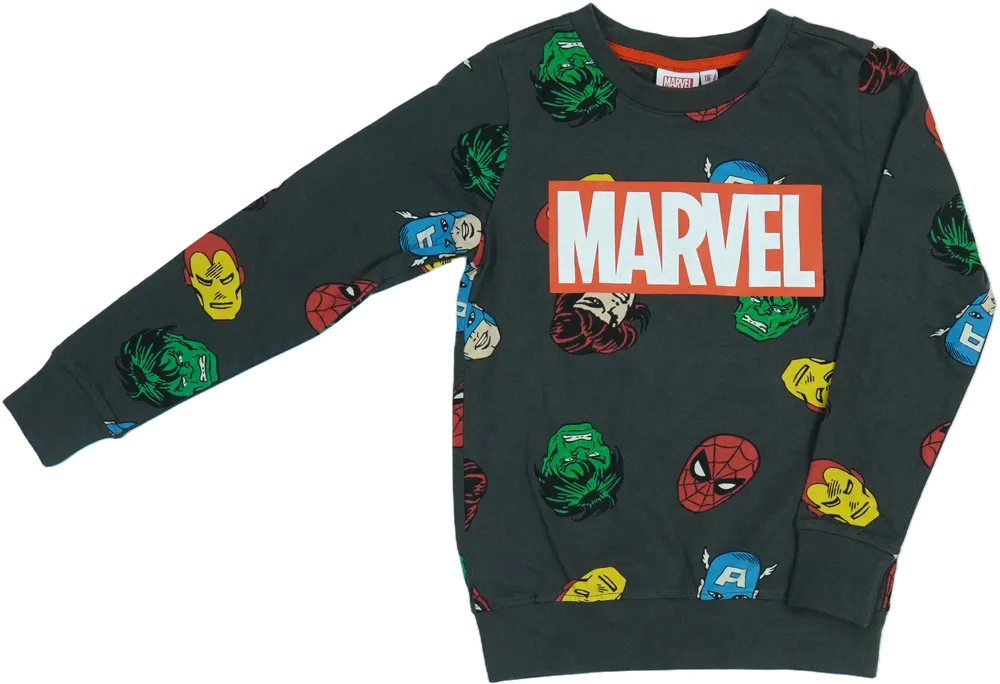 Szürke Marvel Hosszú ujjú felső EU 116 / UK 6 év / US 6 év/S