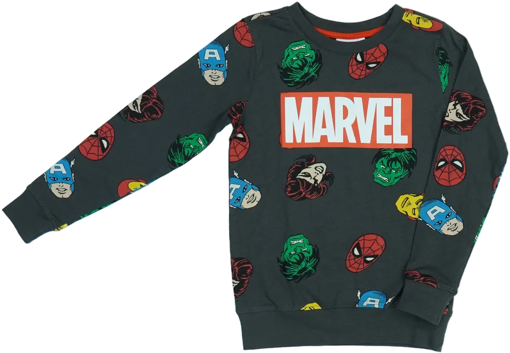 Szürke Marvel Hosszú ujjú felső EU 122 / UK 7 év / US 7 év/M