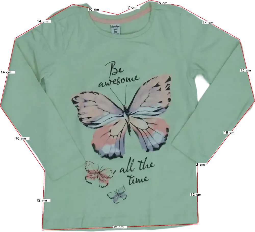 Zöld DopoDopo Hosszú ujjú felső EU 116 / UK 6 év / US 6 év/S