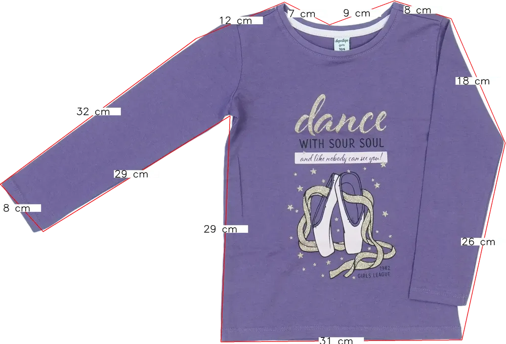 Lila DopoDopo Hosszú ujjú felső EU 104 / UK 4 év / US 4T/XS