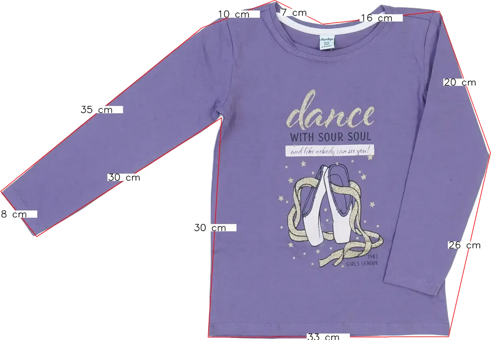 Lila DopoDopo Hosszú ujjú felső EU 110 / UK 5 év / US 5 év/XS