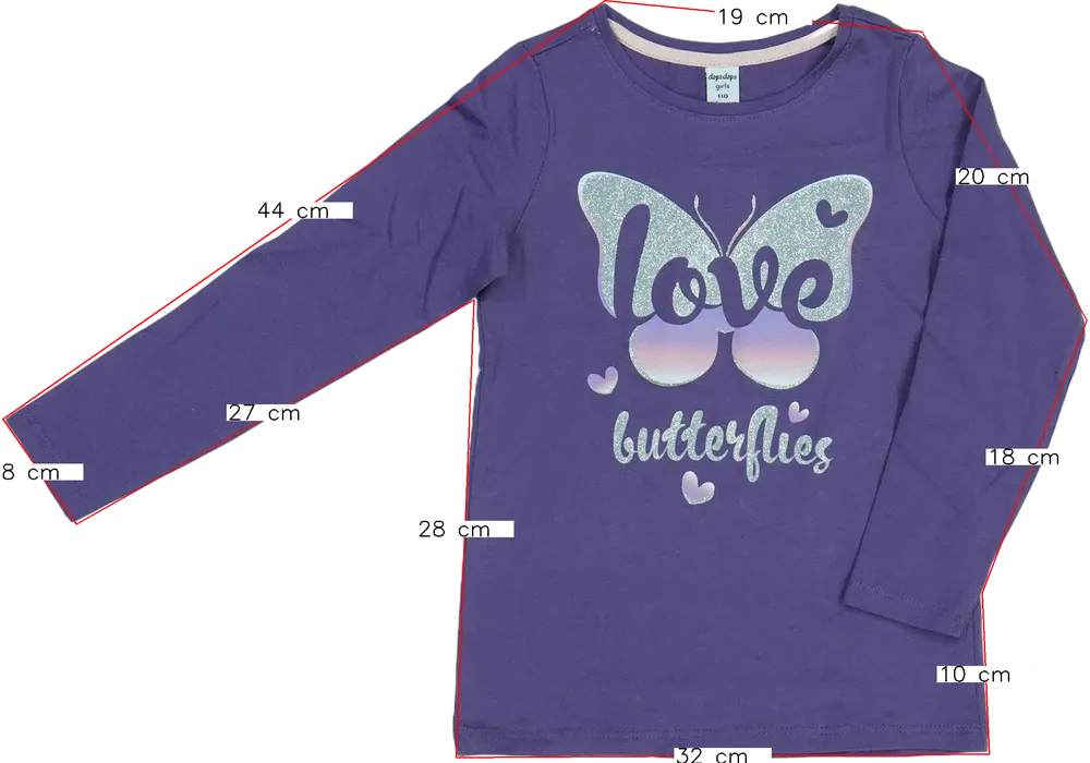 Lila DopoDopo Hosszú ujjú felső EU 110 / UK 5 év / US 5 év/XS