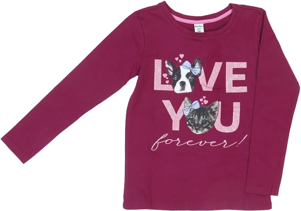 Bordó DopoDopo Hosszú ujjú felső EU 116 / UK 6 év / US 6 év/S