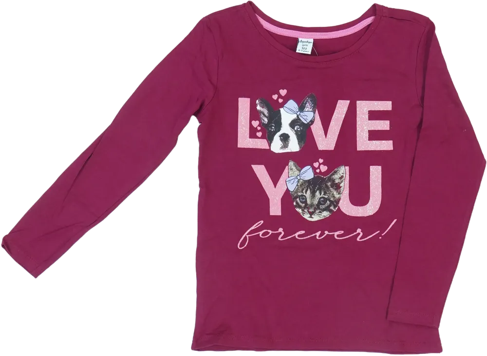 Bordó DopoDopo Hosszú ujjú felső EU 122 / UK 7 év / US 7 év/M