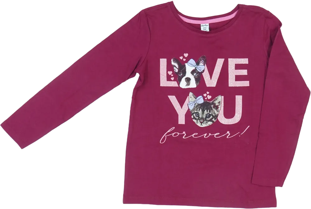 Bordó DopoDopo Hosszú ujjú felső EU 128 / UK 8 év / US 8 év/M