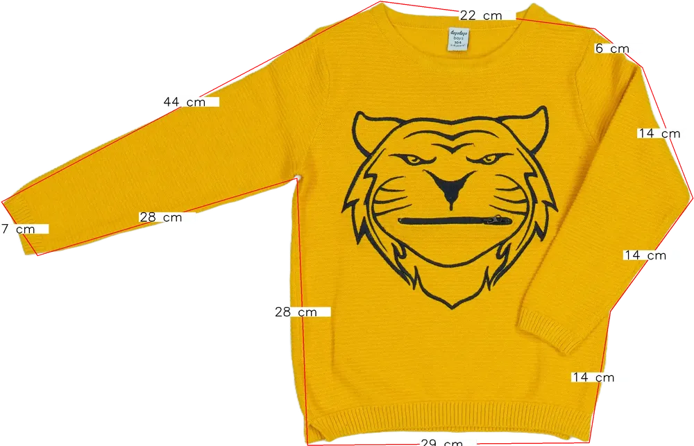 Sárga DopoDopo Kötött pulcsi EU 104 / UK 4 év / US 4T/XS