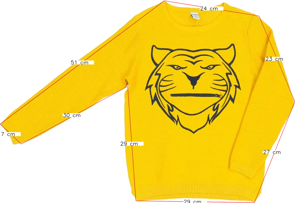 Sárga DopoDopo Kötött pulcsi EU 122 / UK 7 év / US 7 év/M