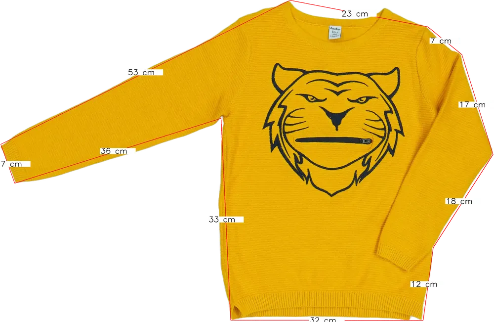 Sárga DopoDopo Kötött pulcsi EU 128 / UK 8 év / US 8 év/M