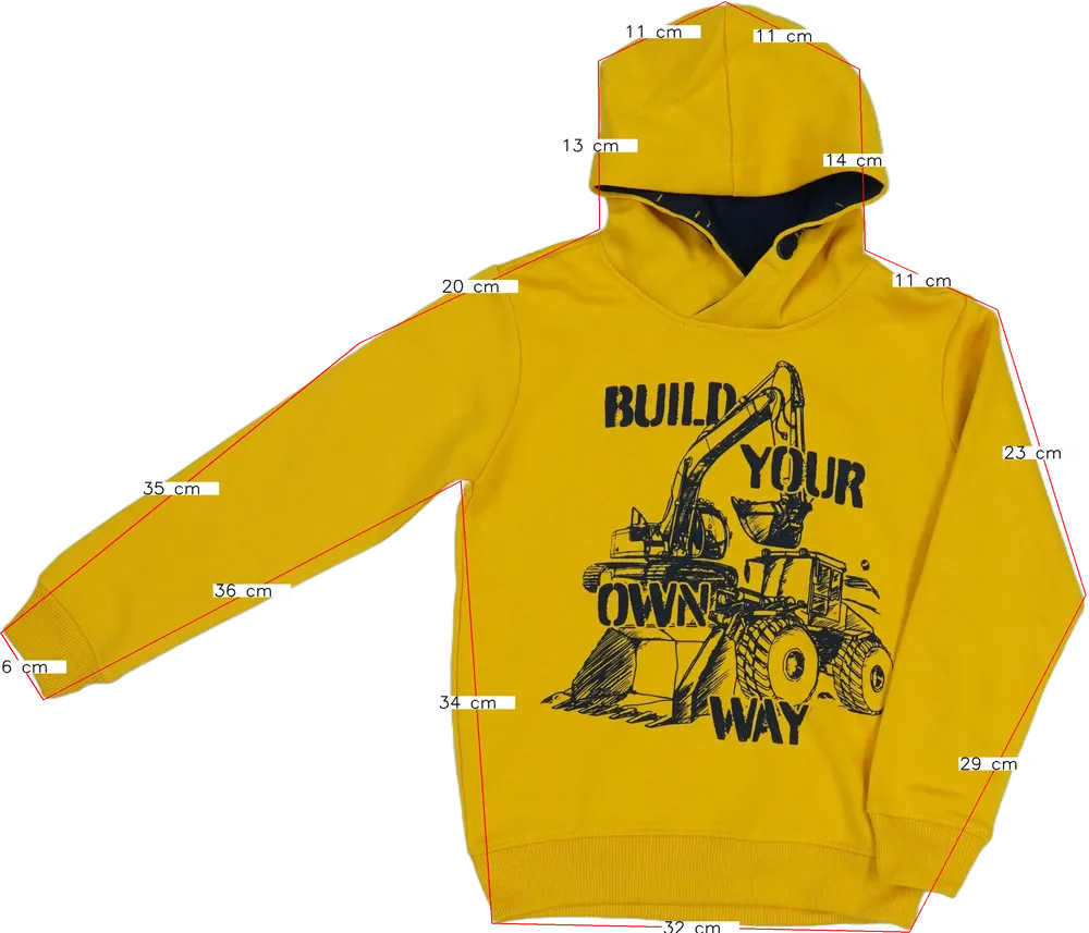 Sárga DopoDopo Kapucnis pulóver EU 128 / UK 8 év / US 8 év/M