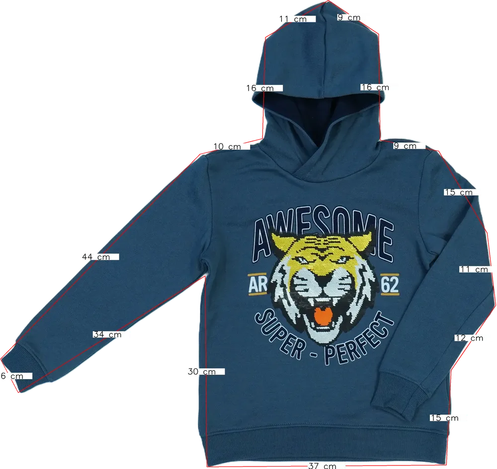 Szürke DopoDopo Kapucnis pulóver EU 128 / UK 8 év / US 8 év/M