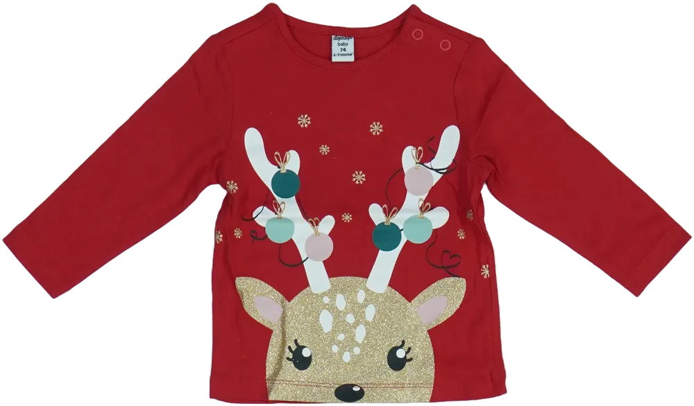 Piros DopoDopo Hosszú ujjú felső EU 74 / UK 6-9 hónap / US 6-9 hónap