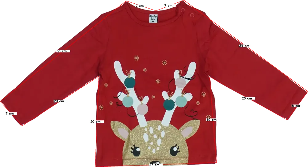 Piros DopoDopo Hosszú ujjú felső EU 86 / UK 12-18 hónap / US 18 hónap