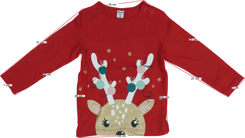 Piros DopoDopo Hosszú ujjú felső EU 92 / UK 2 év / US 2T