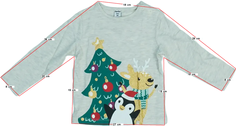 Szürke DopoDopo Hosszú ujjú felső EU 86 / UK 12-18 hónap / US 18 hónap